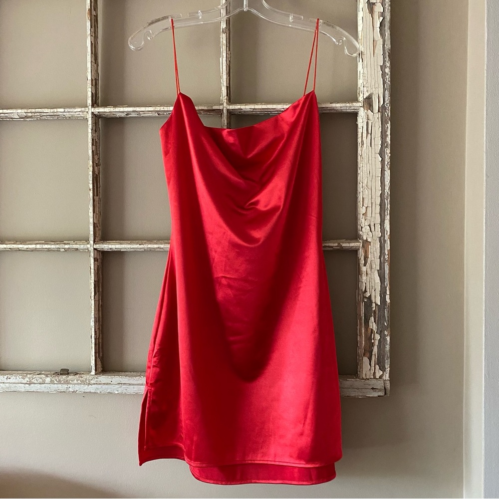 Zaful red satiny slip. New with tags.